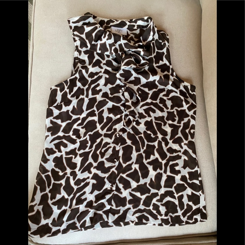 LOFT Animal Print Blouse